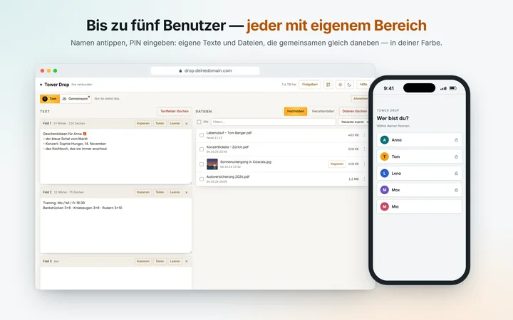 Benutzer mit eigenem Bereich